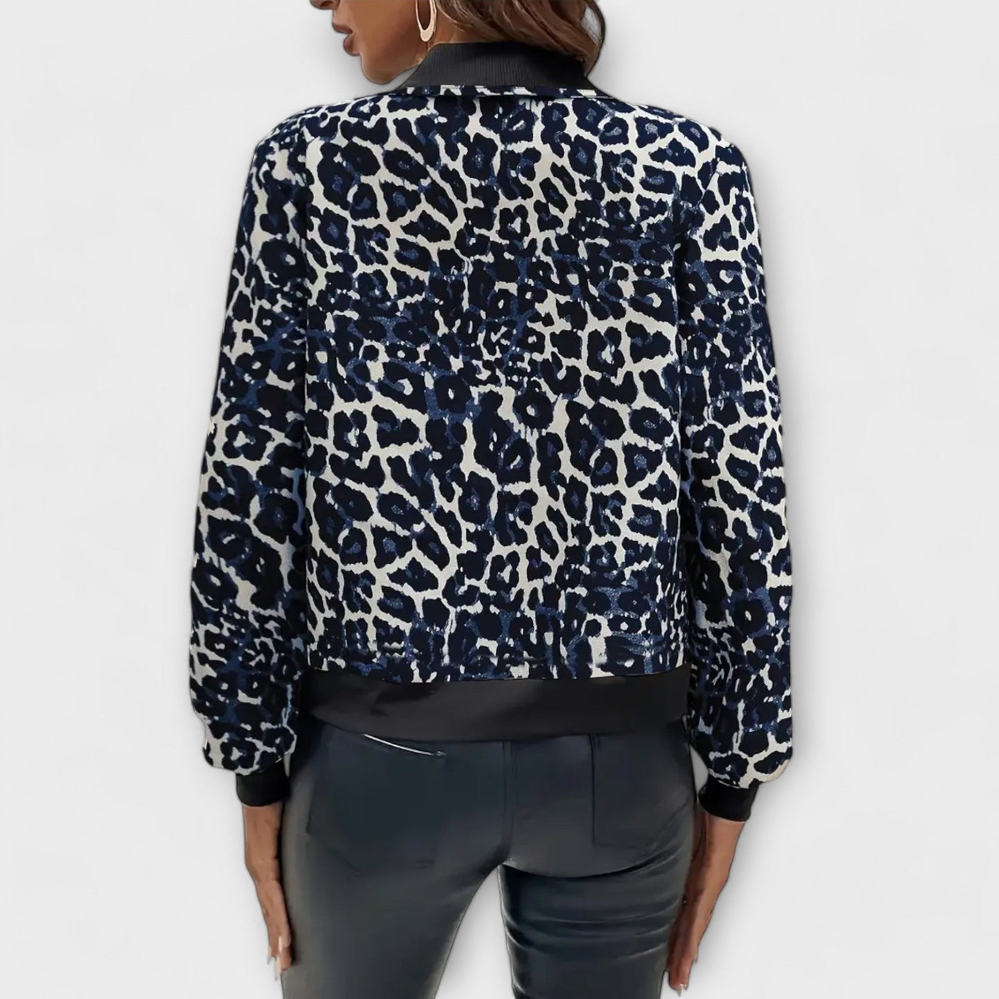 Leopardenmuster-Jacke mit Reißverschluss