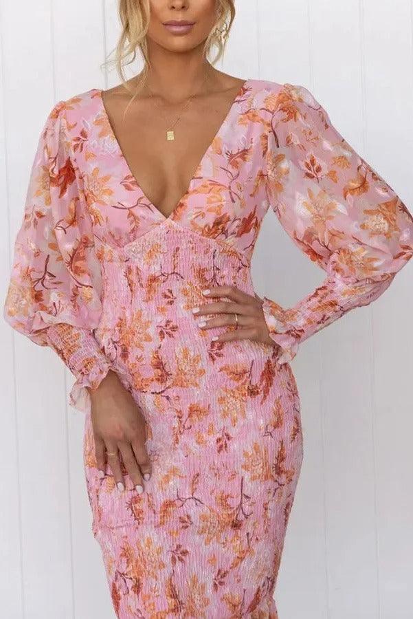 Melissa - Midi-Kleid mit Blumenrüschen