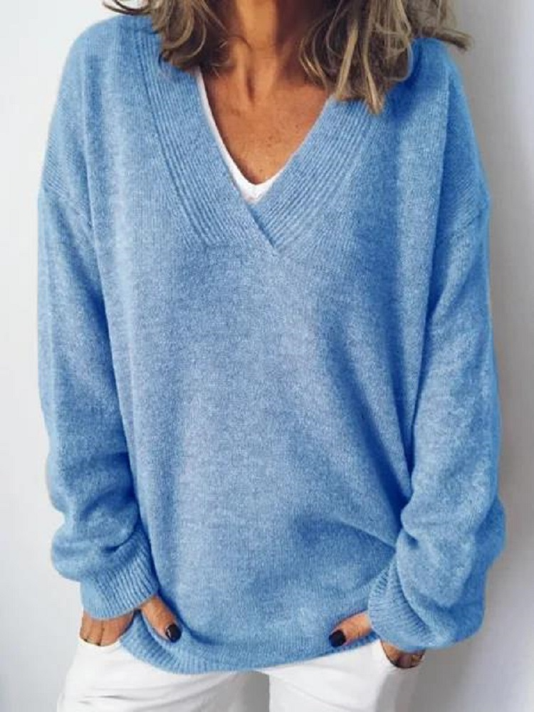 Monika - Kaschmirpullover mit V-Ausschnitt