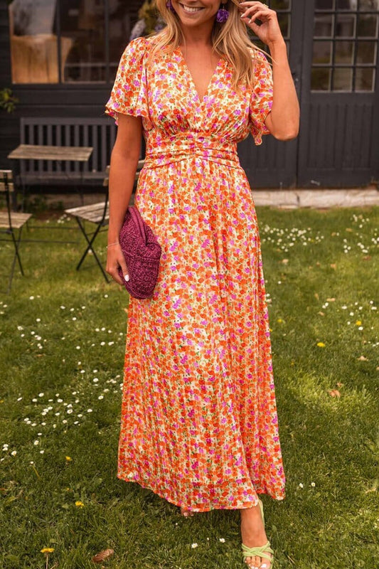 Sandra Elegantes Langarmkleid mit V-Ausschnitt