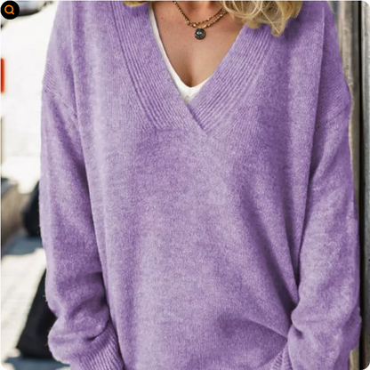 Monika - Kaschmirpullover mit V-Ausschnitt