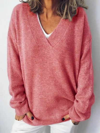 Monika - Kaschmirpullover mit V-Ausschnitt