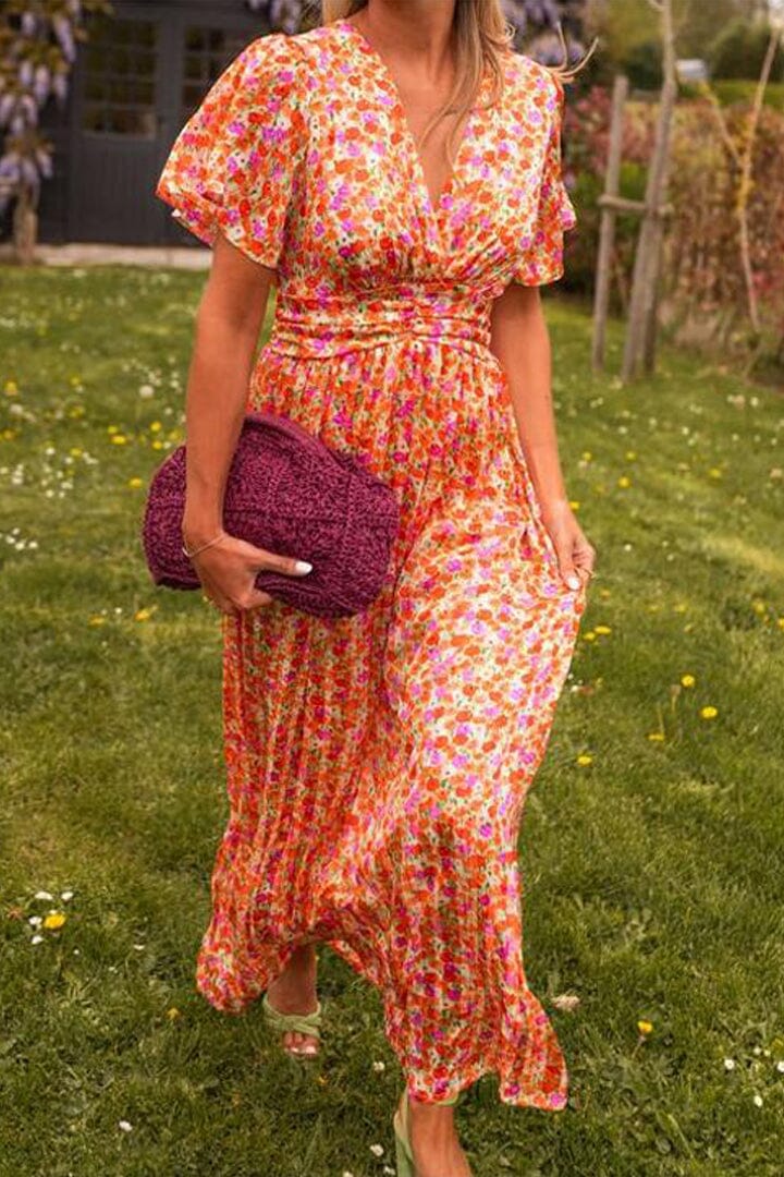 Sandra Elegantes Langarmkleid mit V-Ausschnitt