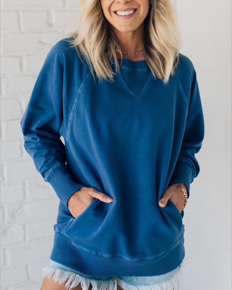 VIOLA - Rippstrickpullover mit Taschen