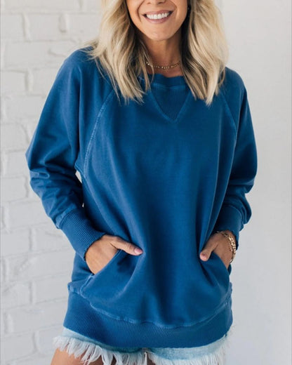VIOLA - Rippstrickpullover mit Taschen