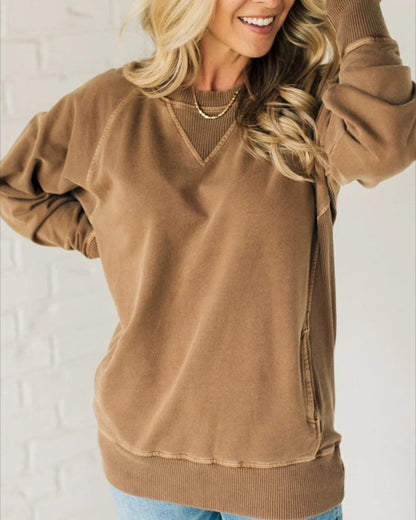 VIOLA - Rippstrickpullover mit Taschen