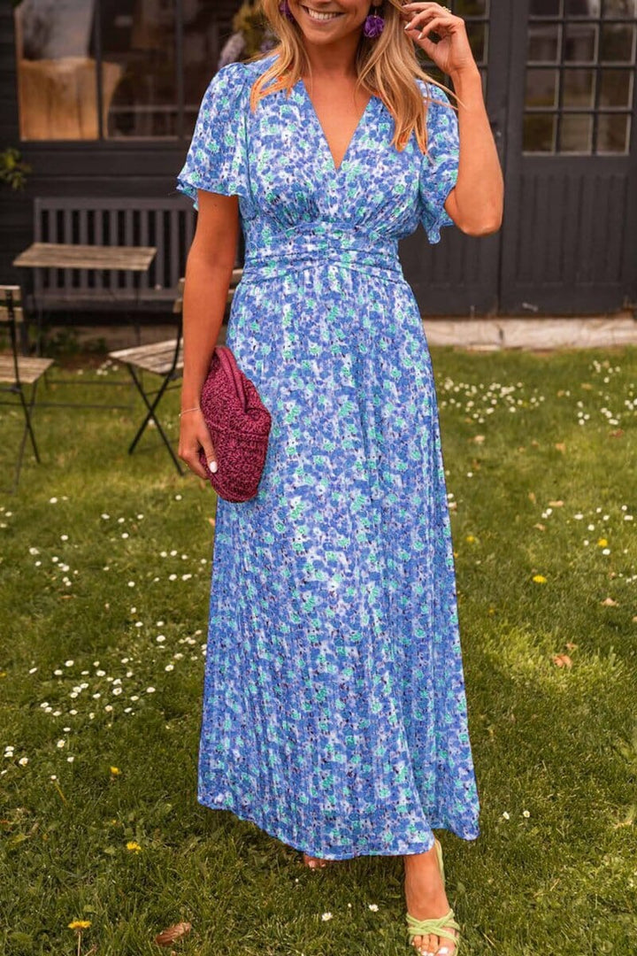 Sandra Elegantes Langarmkleid mit V-Ausschnitt
