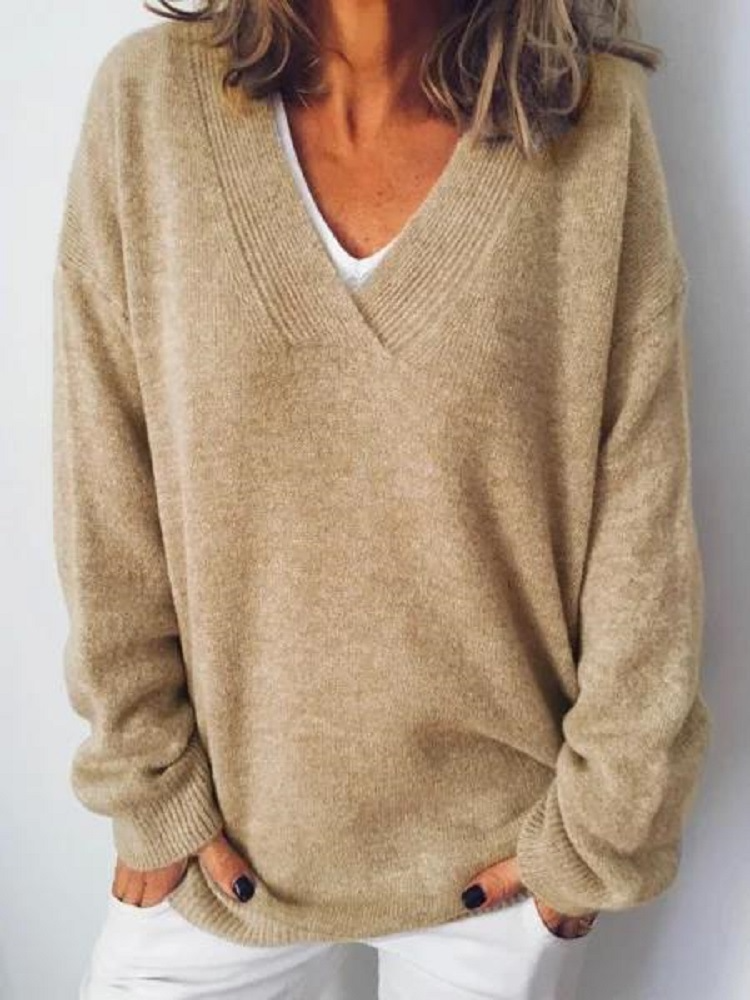 Monika - Kaschmirpullover mit V-Ausschnitt