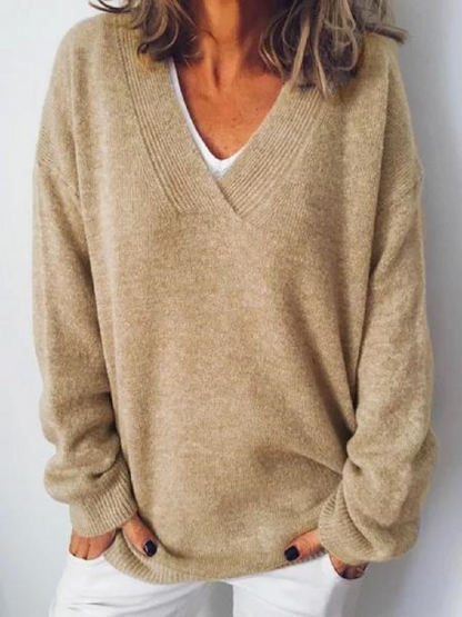 Monika - Kaschmirpullover mit V-Ausschnitt