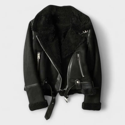 Aurora Lammfell Wildleder Pilotenjacke