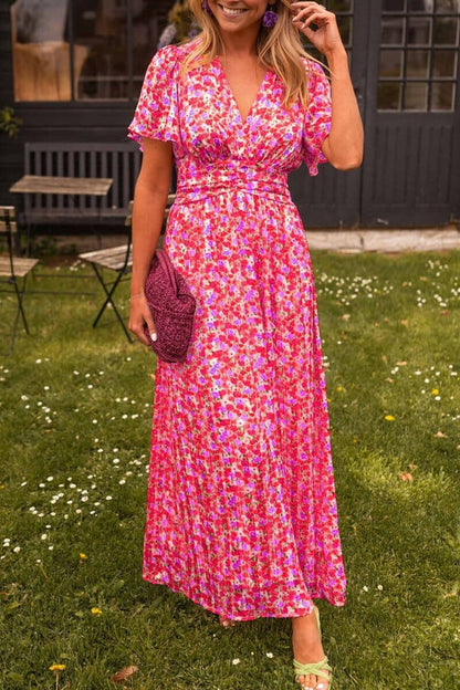 Sandra Elegantes Langarmkleid mit V-Ausschnitt