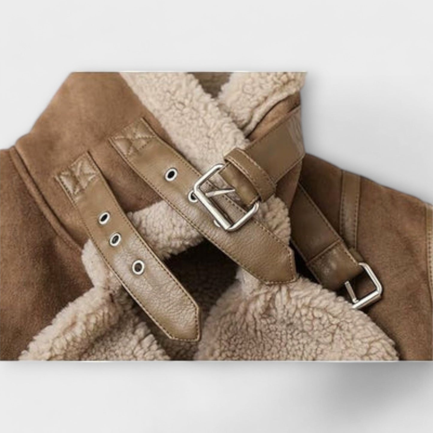 Aurora Lammfell Wildleder Pilotenjacke