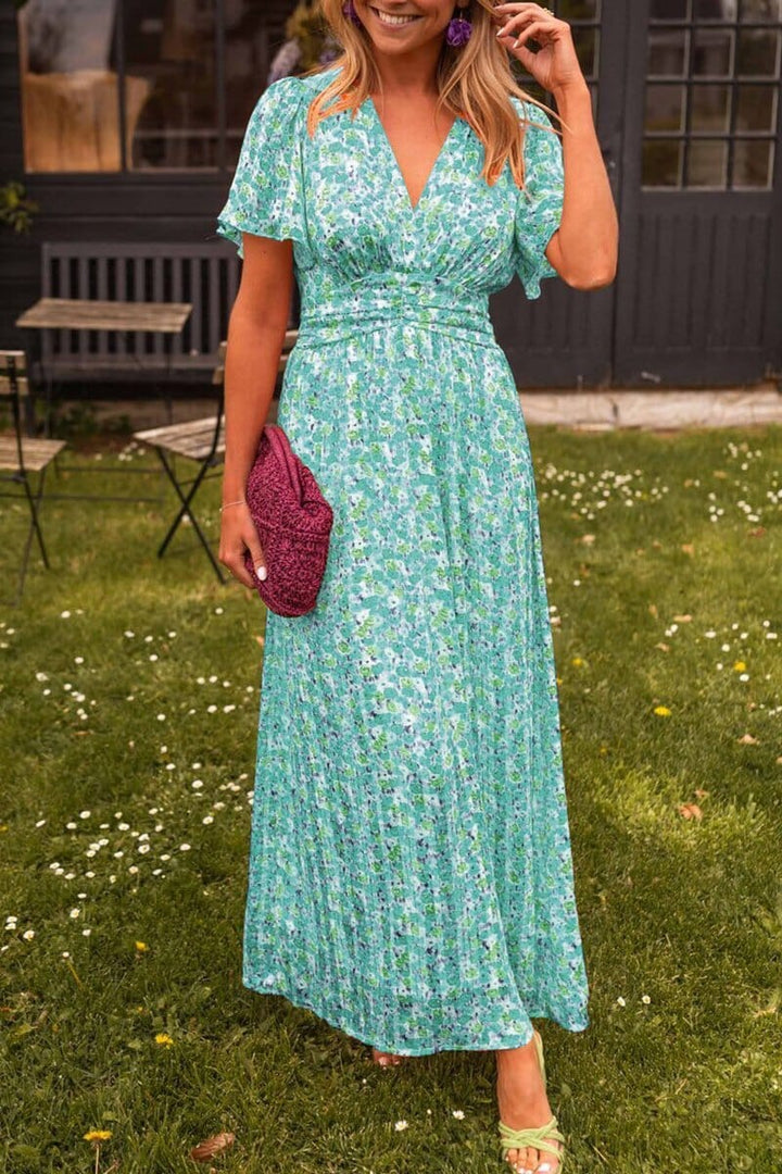Sandra Elegantes Langarmkleid mit V-Ausschnitt