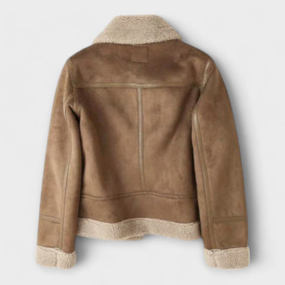 Aurora Lammfell Wildleder Pilotenjacke