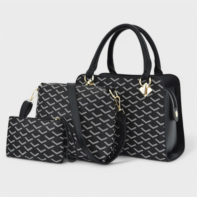 Nora. - Luxus 3-teiliges geometrisches Taschen-Set