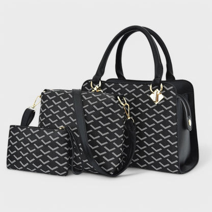Nora. - Luxus 3-teiliges geometrisches Taschen-Set