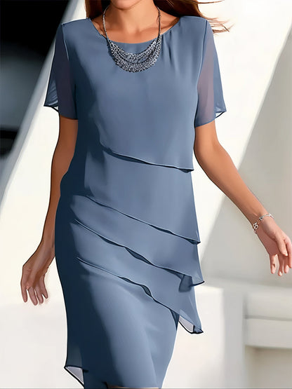 Faltendes Kleid aus Seidenchiffon