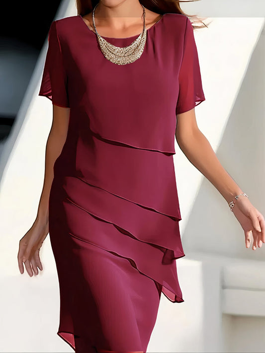 Faltendes Kleid aus Seidenchiffon