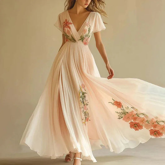 Amelia | Elegante Partykleider mit V-Ausschnitt und hoher Taille