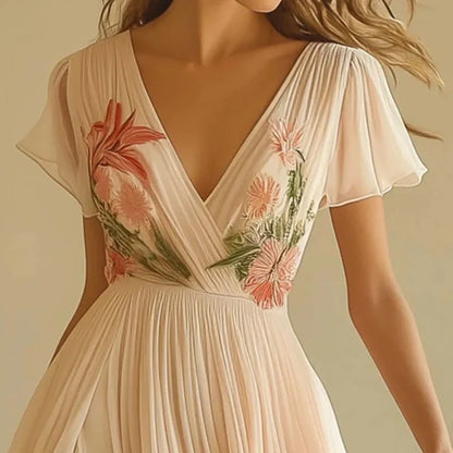 Amelia | Elegante Partykleider mit V-Ausschnitt und hoher Taille