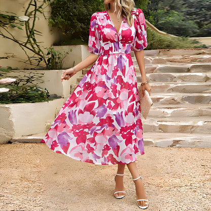 Isolde - Midi-Kleid mit V-Ausschnitt