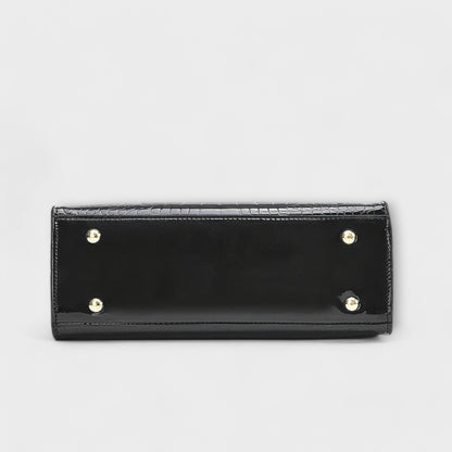 Nora. - Glänzende Krokodil-Muster Handtasche