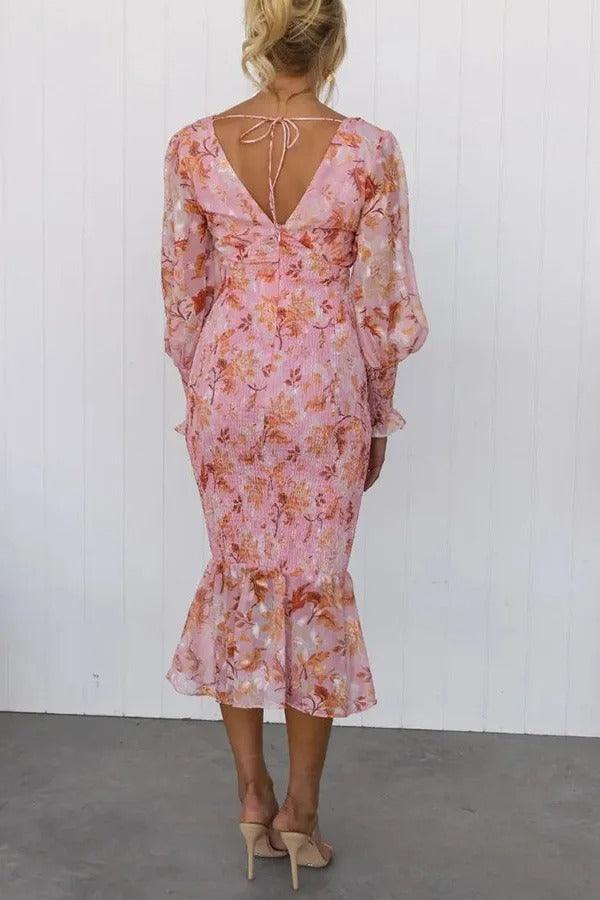 Melissa - Midi-Kleid mit Blumenrüschen