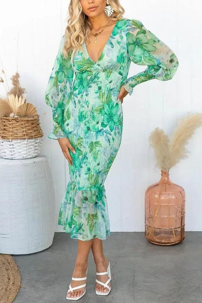 Melissa - Midi-Kleid mit Blumenrüschen