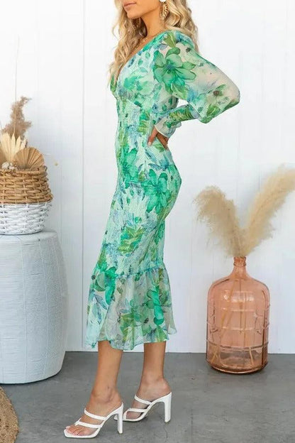 Melissa - Midi-Kleid mit Blumenrüschen