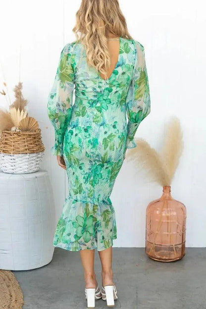 Melissa - Midi-Kleid mit Blumenrüschen