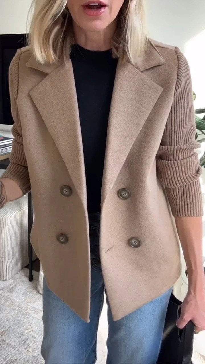 Amelia™ | Eleganter Blazer mit Strickärmeln