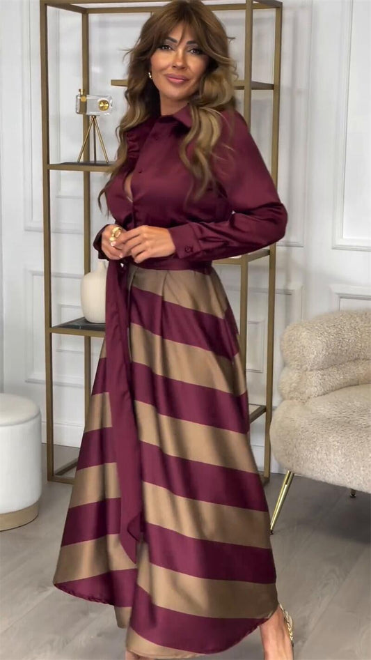 Yvonne | Langes gestreiftes Kleid