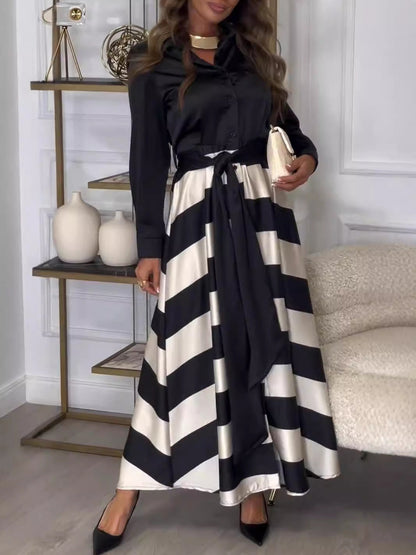 Yvonne | Langes gestreiftes Kleid